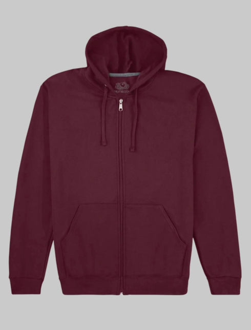 FRUIT OF THE LOOM EVERSOFT FLEECE FULL ZIP HOODIE SWEATSHIRT